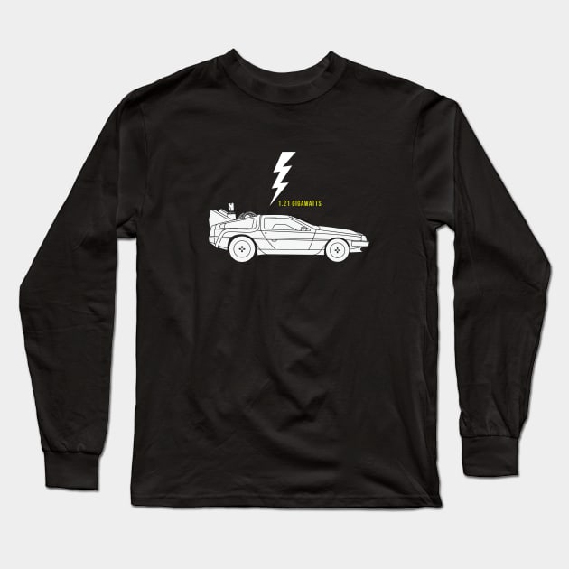 1.21 Gigawatts - Delorean Long Sleeve T-Shirt by BodinStreet